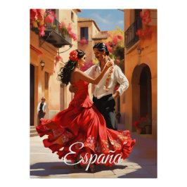 スペインフラメンコダンサーの旅行ポスター ポスター