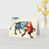 スペインブルヴィンテージトラベルラブウォーター色 カード (黄色い花)