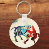 スペインブルヴィンテージトラベルラブウォーター色 キーホルダー (正面)