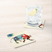 スペインブルヴィンテージトラベルラブウォーター色 スクエアペーパーコースター (インサイチュ)