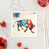 スペインブルヴィンテージトラベルラブウォーター色 スタンダードカクテルナプキン (インサイチュ)