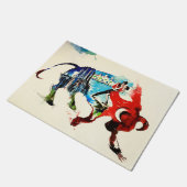 スペインブルヴィンテージトラベルラブウォーター色 ドアマット (アングル)