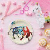 スペインブルヴィンテージトラベルラブウォーター色 ペーパープレート (パーティー)