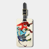 スペインブルヴィンテージトラベルラブウォーター色 ラゲッジタグ (正面縦)