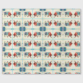 スペインブルヴィンテージトラベルラブウォーター色 ラッピングペーパー (フラット)