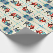 スペインブルヴィンテージトラベルラブウォーター色 ラッピングペーパー (角)