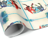 スペインブルヴィンテージトラベルラブウォーター色 ラッピングペーパー (ロールコーナー)