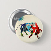 スペインブルヴィンテージトラベルラブウォーター色 缶バッジ (正面&裏面)