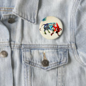 スペインブルヴィンテージトラベルラブウォーター色 缶バッジ (インサイチュ)