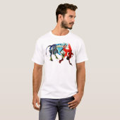 スペインブルヴィンテージトラベルラブウォーター色 Tシャツ (正面フル)