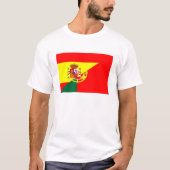 スペインポルトガルの隣の国の半分の旗の記号 Tシャツ (正面)