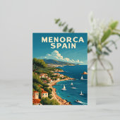 スペインメノルカ島 箔シーズンポストカード (立ち正面)