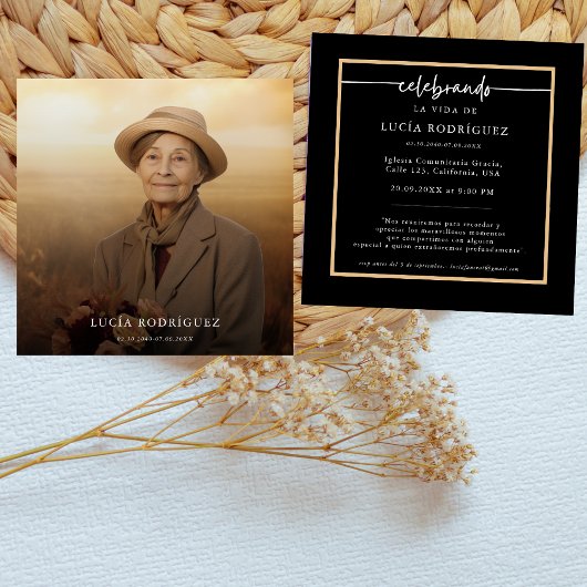 スペインメモリアル |写真スペインのの葬儀 招待状
