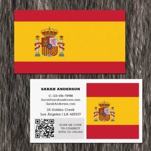 スペインモダン、名刺、フラスペインのグ/QRコード 名刺