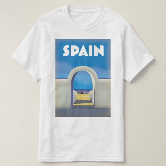 スペインレトロバケーションアート Tシャツ (デザイン正面)