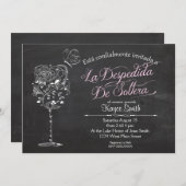 スペインヴィンテージワイングラスブライダルシャワーinvitation 招待状 (正面/裏面)