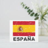 スペインヴィンテージ国旗 ポストカード (スタンド正面)