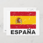 スペインヴィンテージ国旗 ポストカード (正面/裏面)