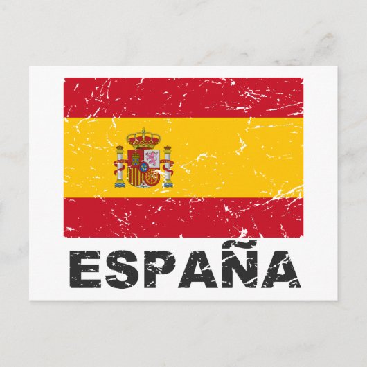 スペインヴィンテージ国旗 ポストカード (正面)