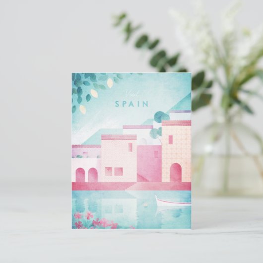 スペインヴィンテージ旅行ポスター – アートポストカード ポストカード (スタンド正面)