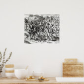 スペイン人が贈り物を受け取るインディアン ポスター (キッチン)