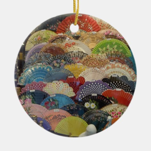 スペイン人のオーナメント-フラメンコファン セラミックオーナメント (正面)