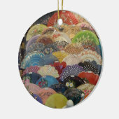 スペイン人のオーナメント-フラメンコファン セラミックオーナメント (左)