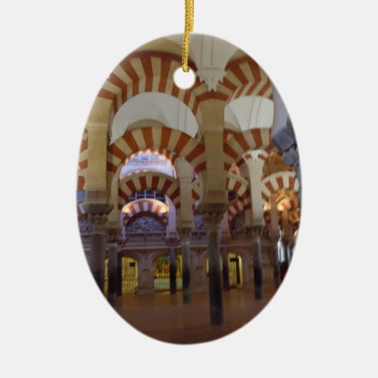 スペイン人のオーナメント- Cordovaメスキータかカテドラル セラミックオーナメント (正面)