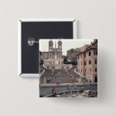 スペイン人のステップまたはScalinataの眺め 缶バッジ (正面&裏面)