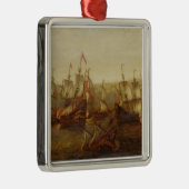 スペイン人の船とBarbaryのゲラ間の行為 メタルオーナメント (右)