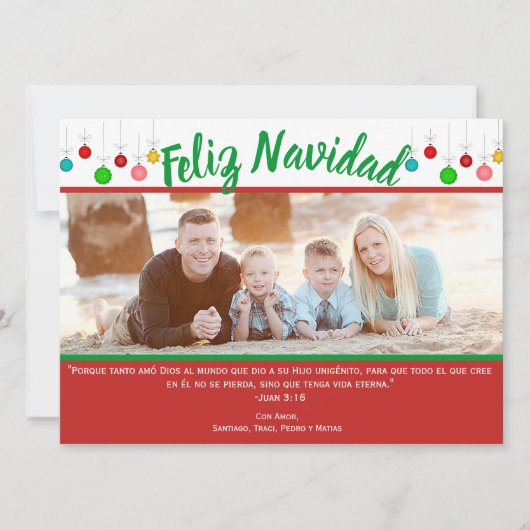 スペイン人のCristiano Feliz Navidad Fotoカード シーズンカード (正面)