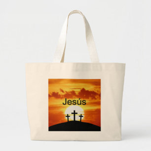 スペイン人のJesúsのカルヴァリーの日の出 ラージトートバッグ