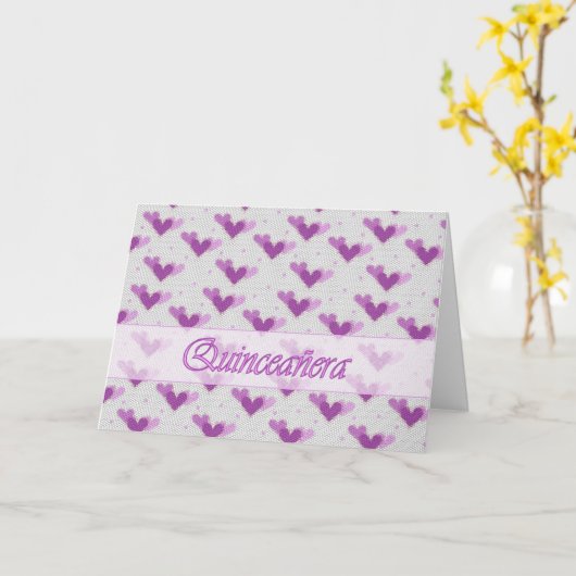 スペイン人のQuinceañeraのピンクのデキセドリン錠カード カード (黄色い花)