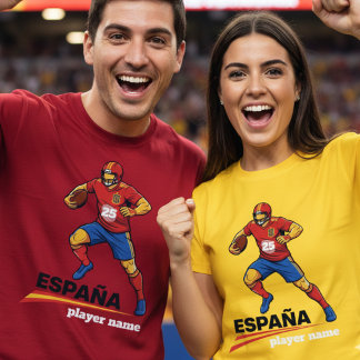 スペイン代表 アメリカンフットボール ダイナミックアクション Tシャツ