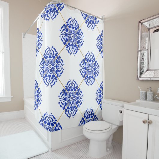 スペイン伝統的のシームレスなパターン。セラスペインのミ シャワーカーテン (インサイチュ)