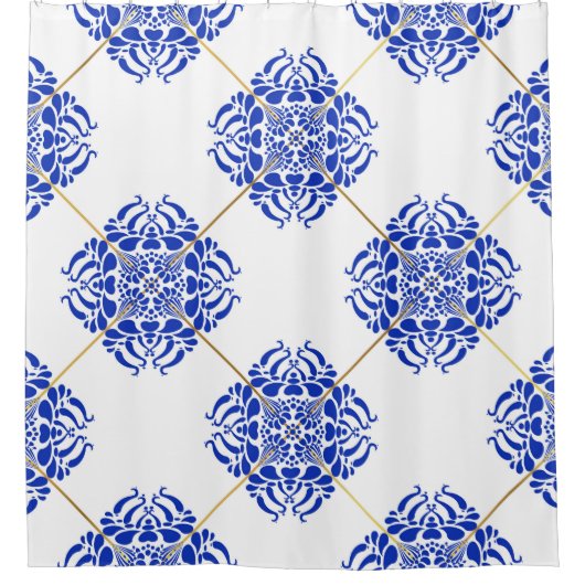 スペイン伝統的のシームレスなパターン。セラスペインのミ シャワーカーテン (正面)