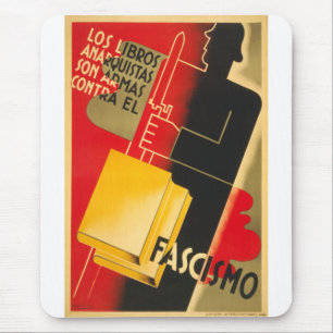 スペイン内戦の無政府主義者/Facismのまれなポスター マウスパッド