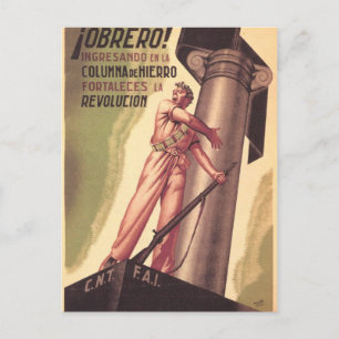 スペイン内戦オリジナルCNT-FAIポスター1936年 ポストカード