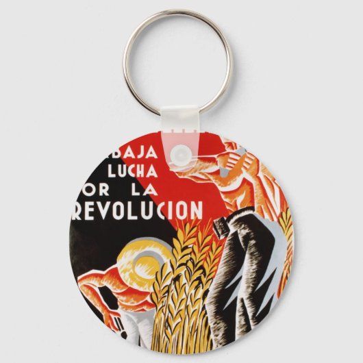 スペイン内戦CNT-FAIオリジナルポスター1936 キーホルダー (正面)