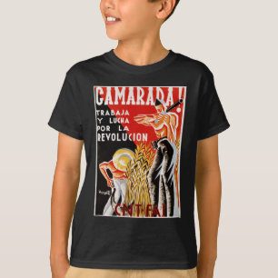 スペイン内戦CNT-FAIオリジナルポスター1936 Tシャツ