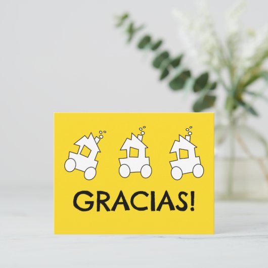 スペイン列車の誕生日お礼メッセージ ポストカード (スタンド正面)