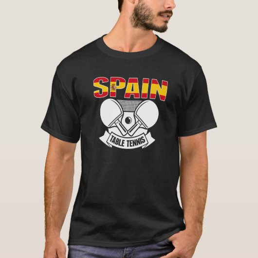 スペイン卓球卓球スペインのチームサポート Tシャツ (正面)