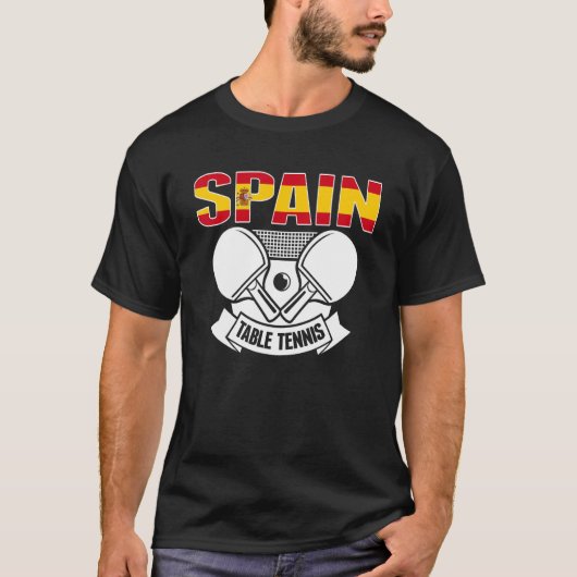スペイン卓球卓球スペインのチームサポート Tシャツ (正面)