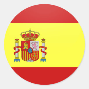 スペイン品質国旗の円 ラウンドシール