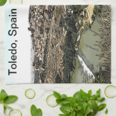 スペイン図解入りの、写真付きののトレドの風景芸術 キッチンタオル (折り畳み)