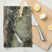 スペイン図解入りの、写真付きののトレドの風景芸術 キッチンタオル (四つ折り)