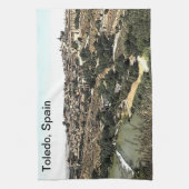 スペイン図解入りの、写真付きののトレドの風景芸術 キッチンタオル (縦)