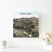 スペイン図解入りの、写真付きののトレドの風景芸術 スクエア壁時計 (ホーム)