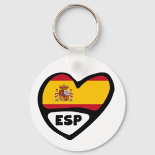 スペイン国コード国旗のハートキーリング, ESP キーホルダー
