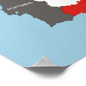 スペイン国政地図国旗 ポスター (角)